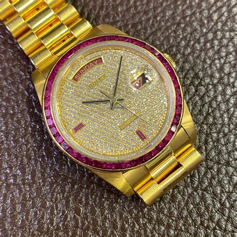 rolex day date diamond and ruby|Rolex Day-Date 40mm price.